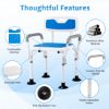 Picture of Gemaisil Shower Chair for Inside Shower with Armrests & Back, Upgraded Supports up to 350lbs Shower Seat with Padded and Grab Bar, Adjustable Height Shower Bench for Elderly Disabled