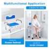 Picture of Gemaisil Shower Chair for Inside Shower with Armrests & Back, Upgraded Supports up to 350lbs Shower Seat with Padded and Grab Bar, Adjustable Height Shower Bench for Elderly Disabled